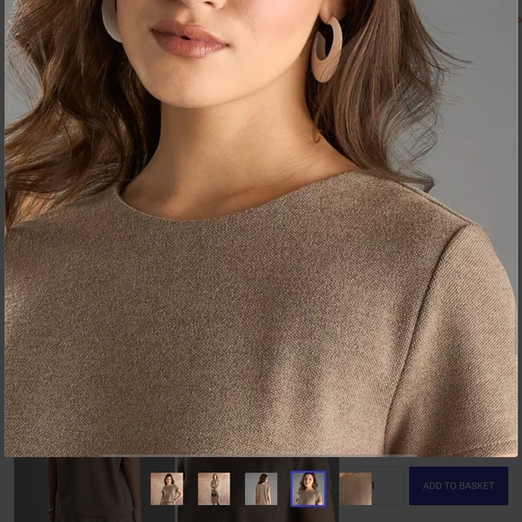 Brown midi pencil skirt set of two pieces for casual work - Picture 3 of 15